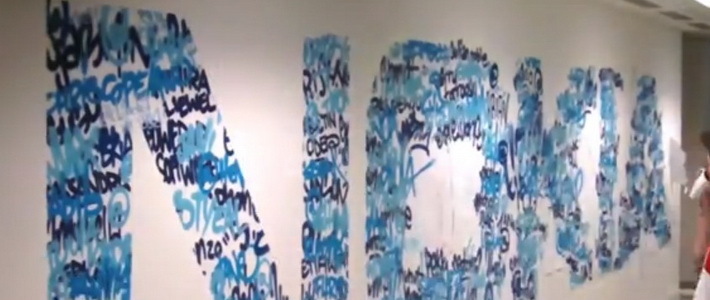 Nokia сделала граффити из ников 400 тыс. своих Twitter-подписчиков