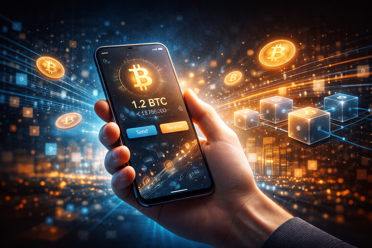 Биткоин и мобильные финансы на смартфоне
