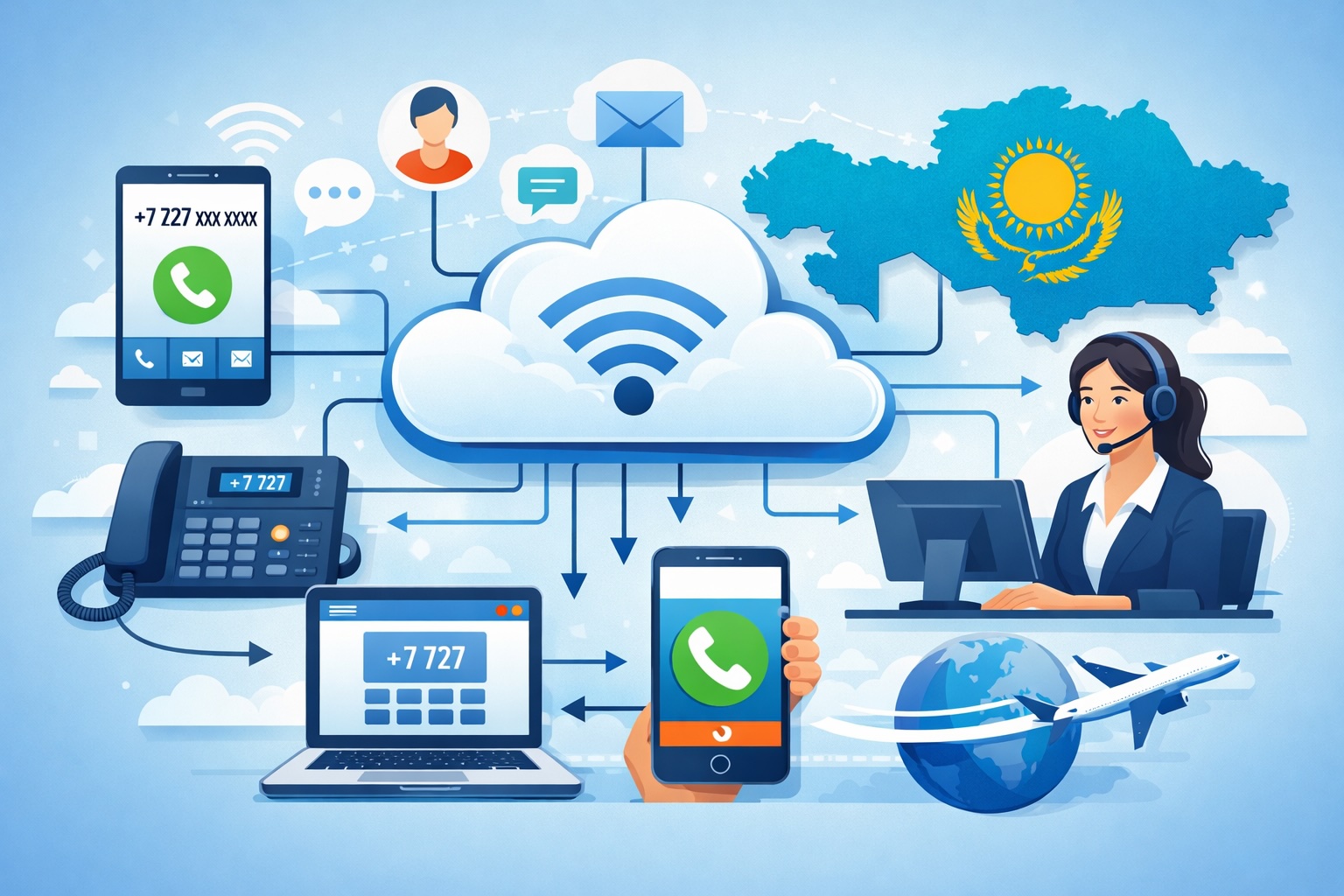 Общая схема виртуальной телефонии / VoIP