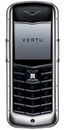 Vertu Constellation Polished Stainless Steel Black Leather